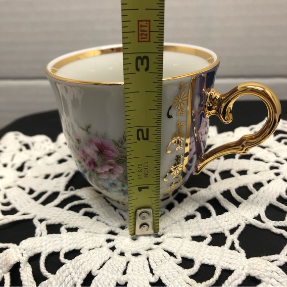 Rare Slovakia Delores MZ Bohemia Porcelaine Violet Lustreware Gold Teacup Set - Picture 12 of 15